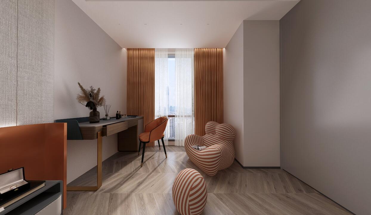 聯(lián)發(fā)欣悅?cè)A庭現(xiàn)代輕奢風(fēng)格裝修  加入了強大的儲物功能，富有人文氣息。