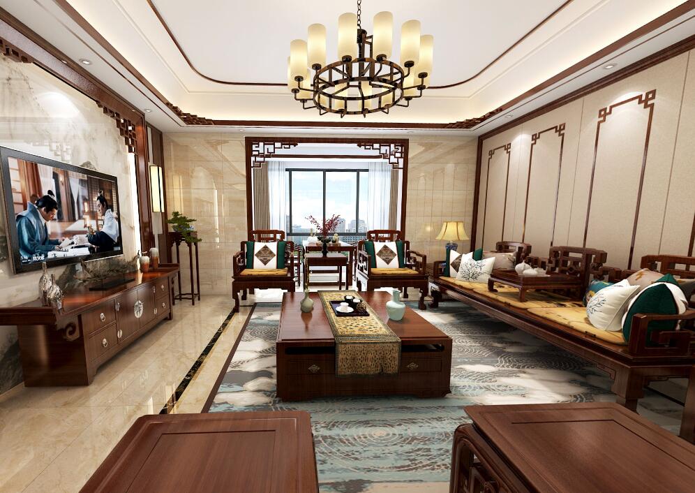 200㎡中式風大戶型裝修，讓空間充滿檔次與氣韻
