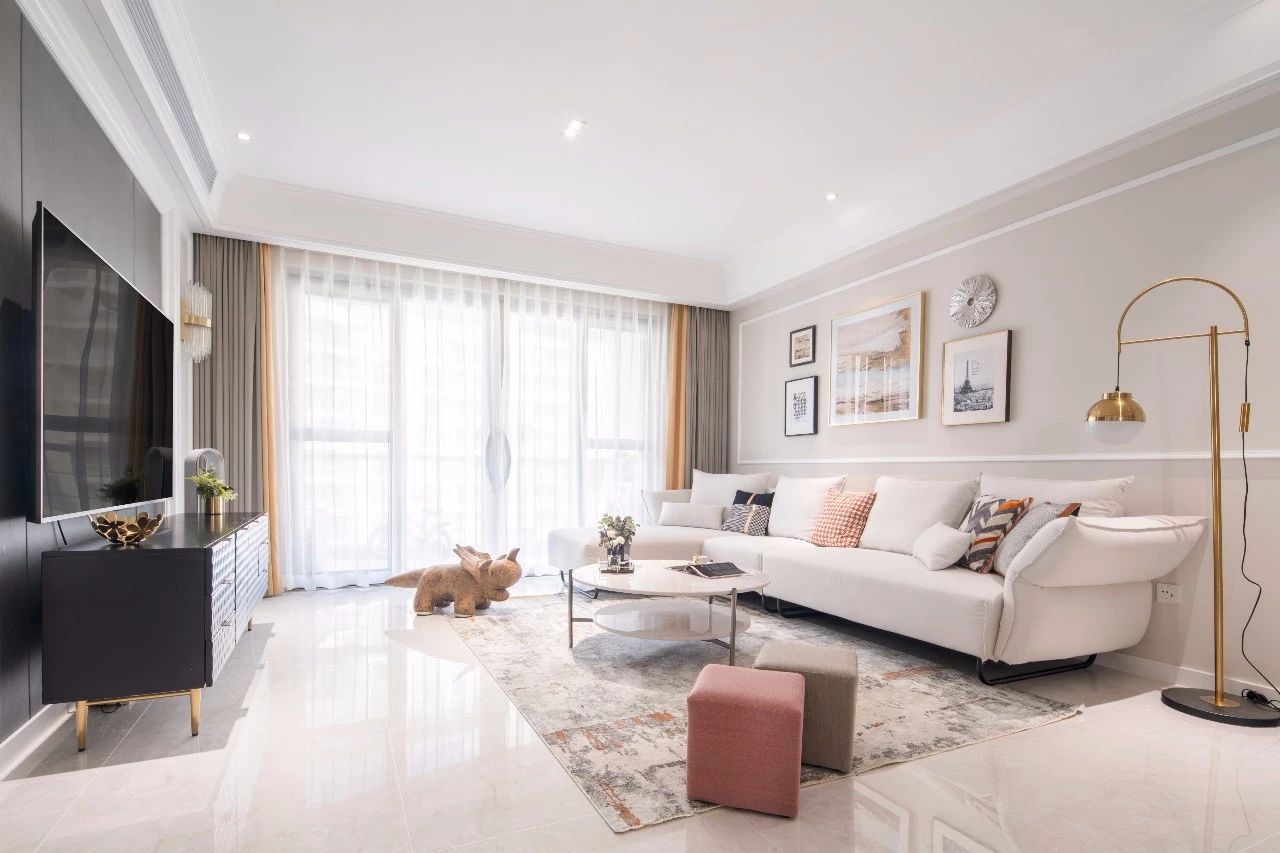 廈門瑞景公園120㎡輕奢歐式，淡雅色調(diào)的現(xiàn)代化設(shè)計(jì)