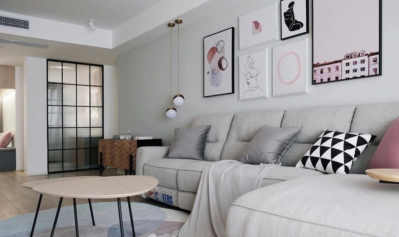 廈門福泰海灣新城120㎡現(xiàn)代北歐三居，清新粉調(diào)少女心