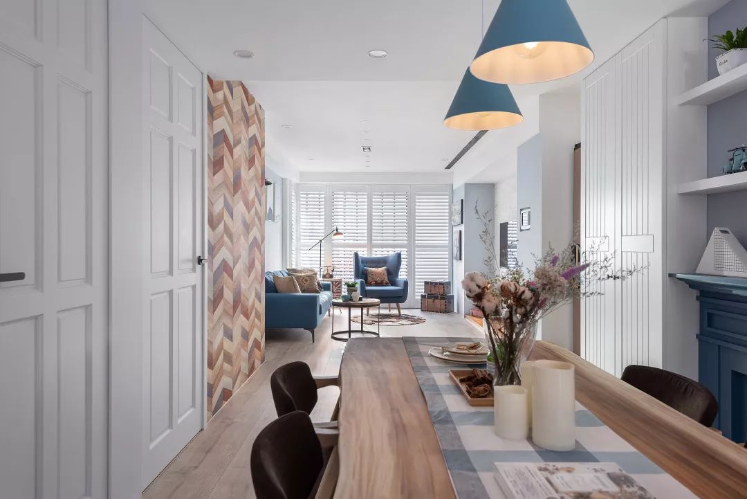 廈門 融僑官邸 96㎡北歐風(fēng)，主色調(diào)用了內(nèi)斂的皇室藍(lán)