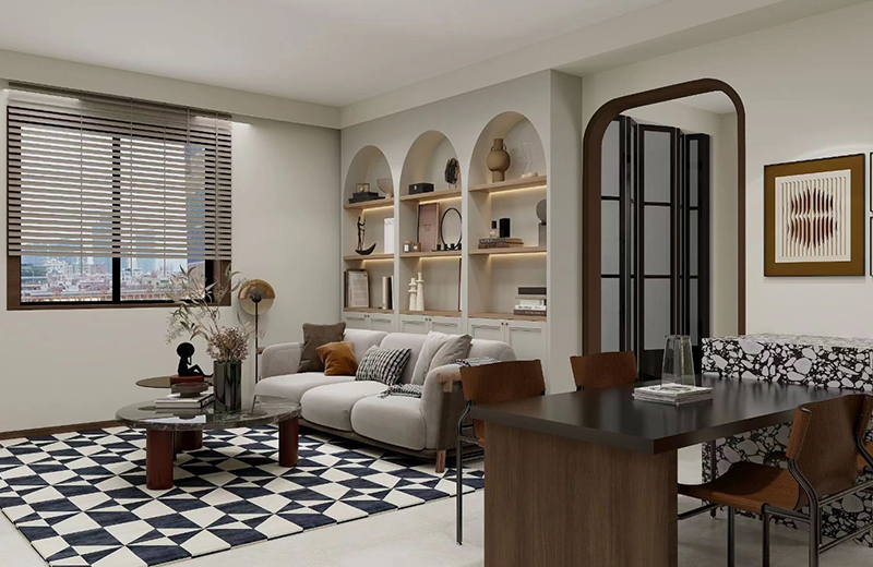 海投自貿城 92㎡中古風格